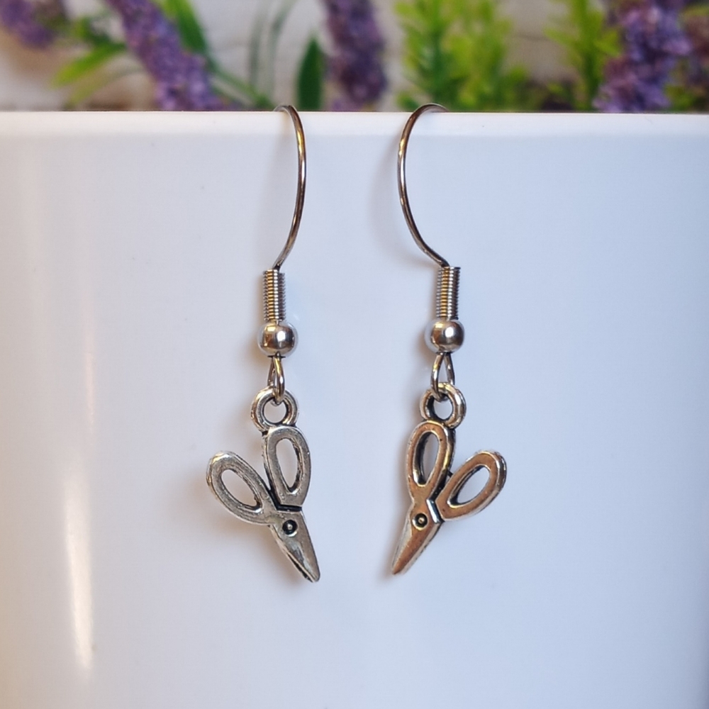 Craft Scissors Dangle Hook Earrings